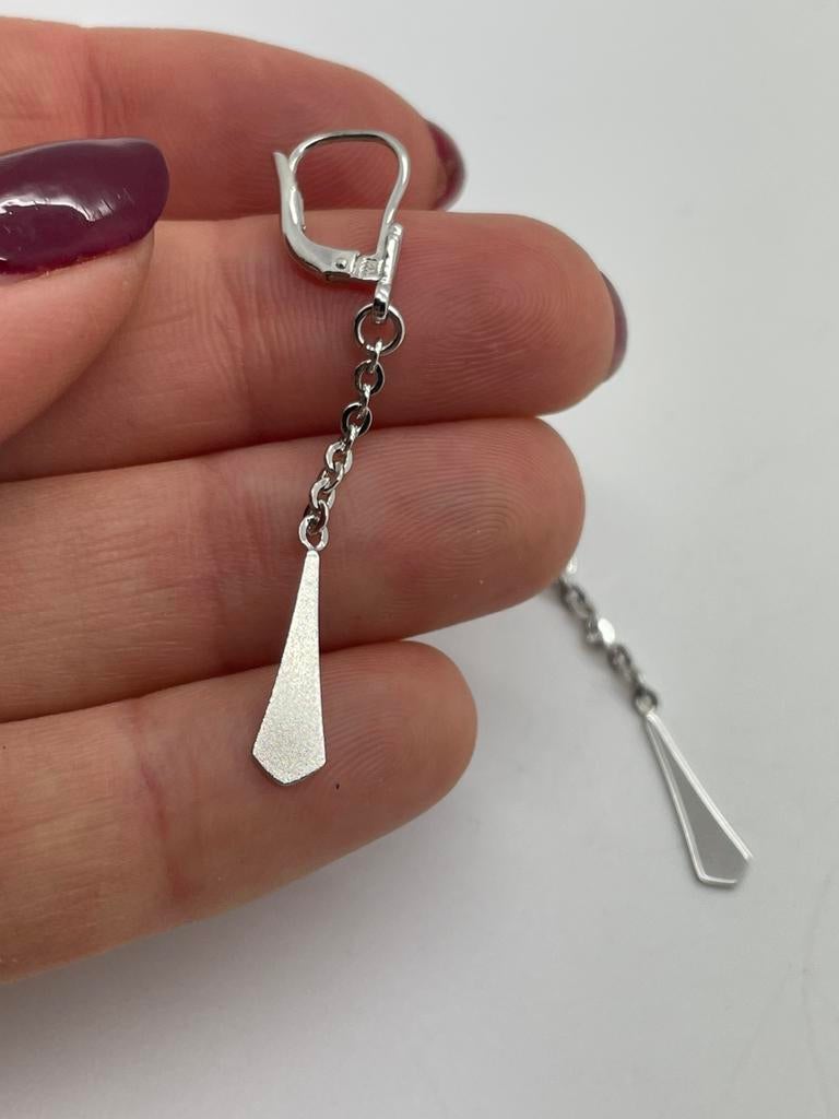 D541 Prachtige zilveren modernist oorbellen, Sieraden, Tassen en Uiterlijk, Ophalen of Verzenden, Zilver, Oorbellen