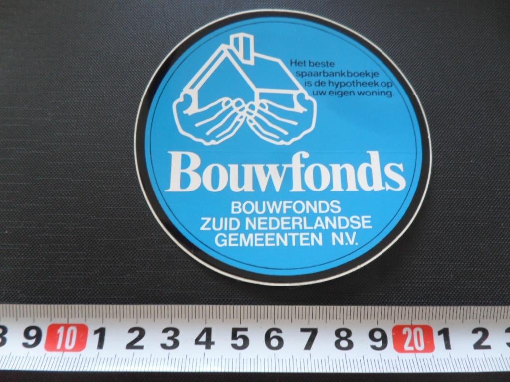 sticker BOUWFONDS Zuid Nederlandse Gemeenten NV, Ophalen, Zo goed als nieuw