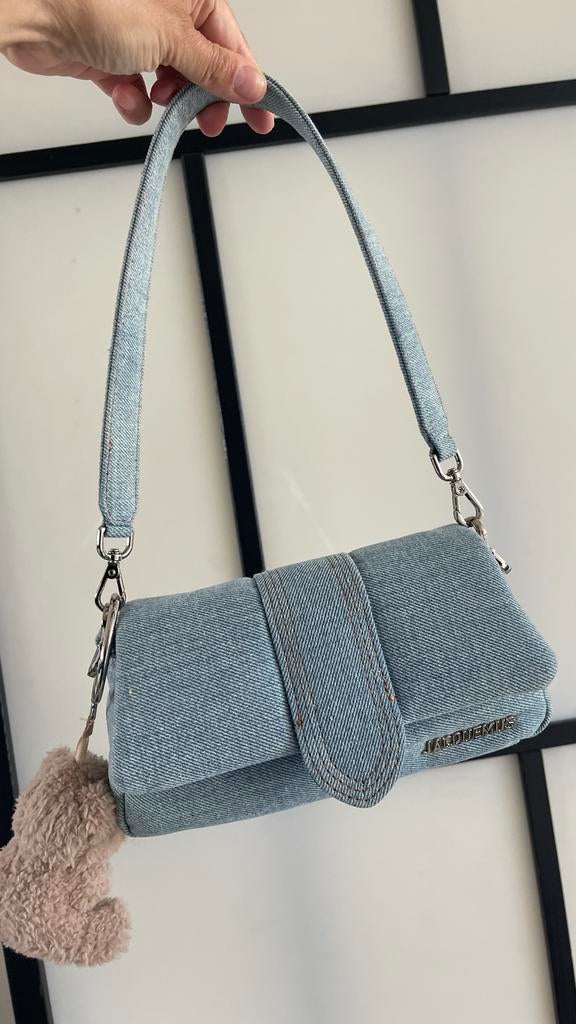 Jacquemus Le Chiquito Denim Tas, Sieraden, Tassen en Uiterlijk, Ophalen of Verzenden, Zo goed als nieuw, Blauw, Schoudertasje