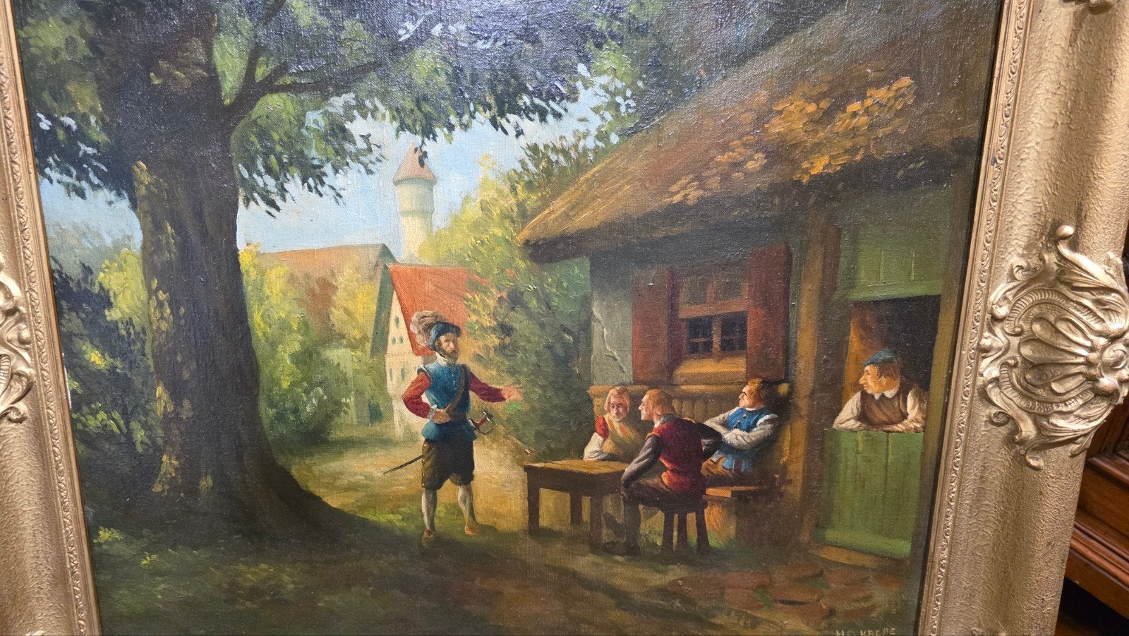 Antiek romantisch schilderij, Antiek en Kunst, Ophalen