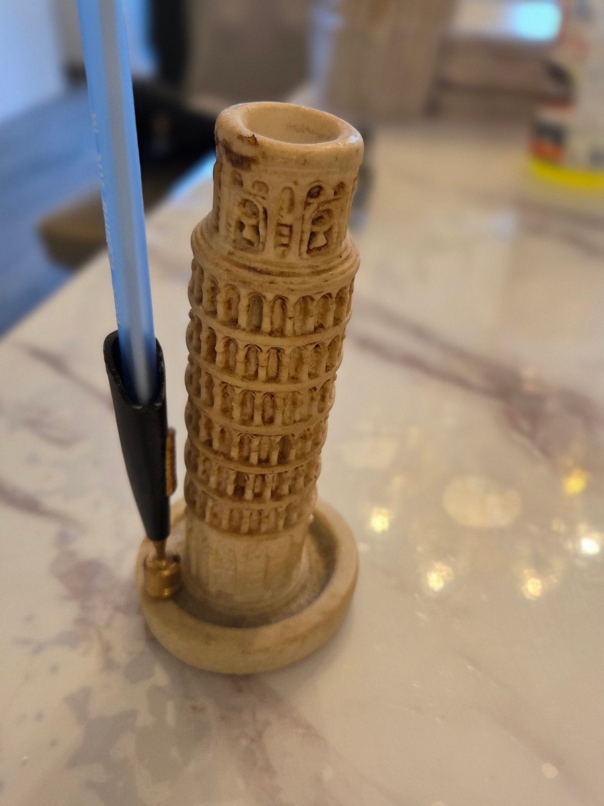 Scheve Toren van Pisa pennenhouder, Beige, Overige stijlen, Ophalen of Verzenden, Zo goed als nieuw