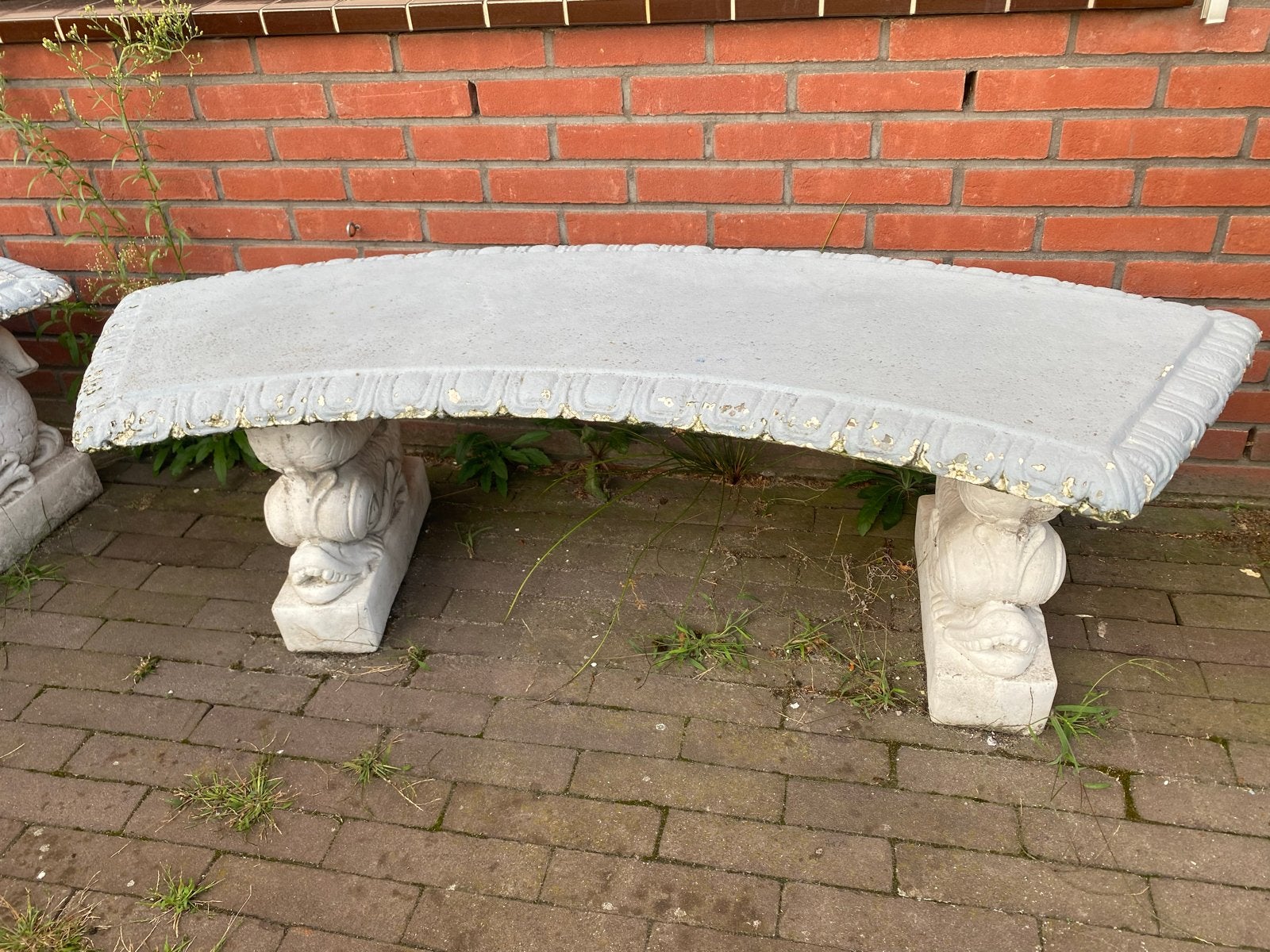 Decoratieve tuinbanken van beton, gebogen model, Tuin en Terras, Ophalen, Gebruikt, Overige materialen