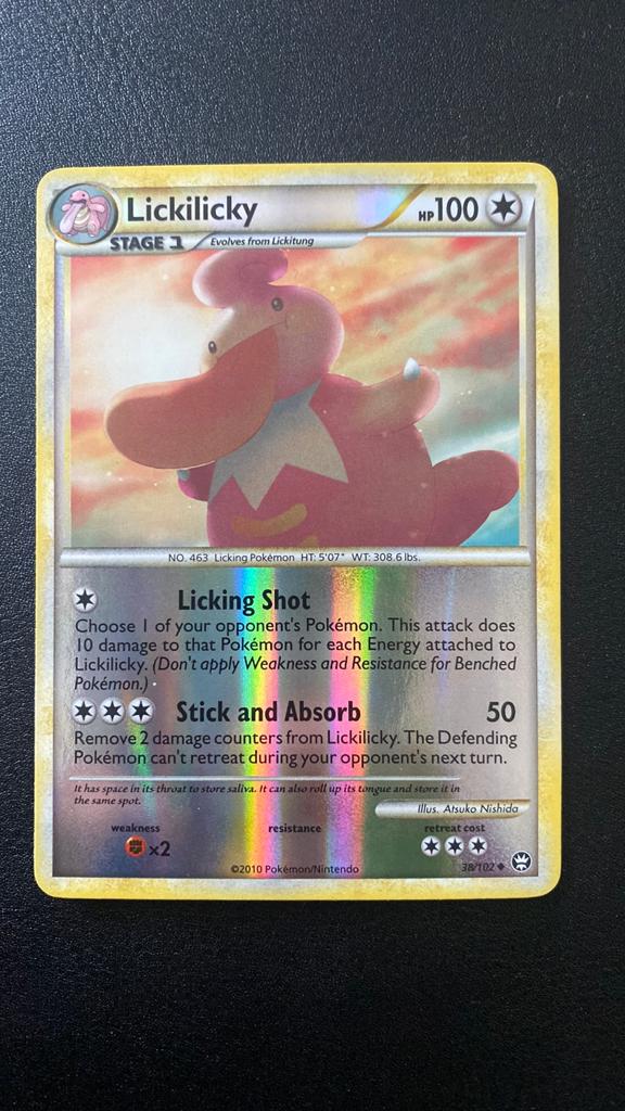 Pokemon lickilicky 38/102 triumphant reverse holo, Ophalen of Verzenden, Gebruikt, Losse kaart
