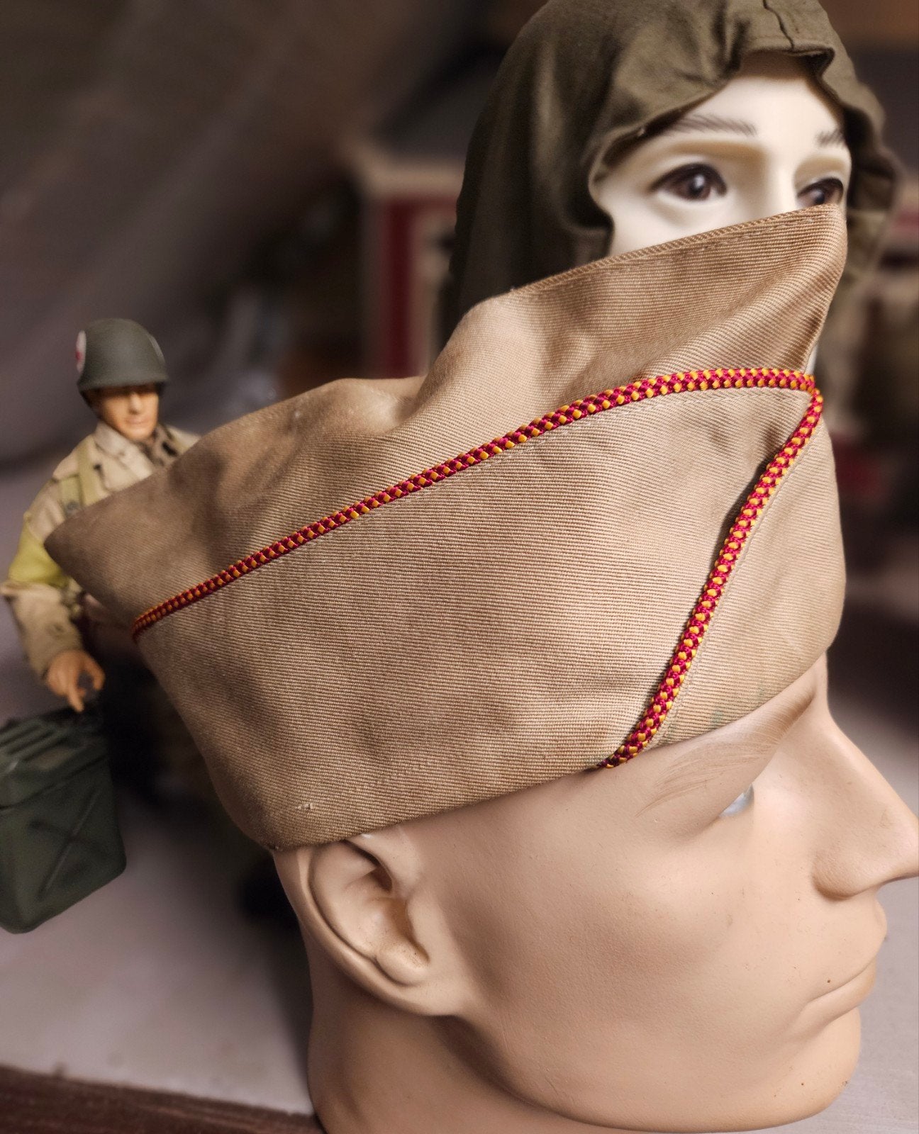 Cap Garrison US Army, Verzamelen, Militaria | Tweede Wereldoorlog, Ophalen of Verzenden, Amerika, Helm of Baret