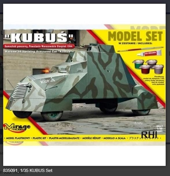 Bouwpakket Hobby Mirage schaal 1:35 Kubus armor tank 835091, Tank, Italeri, 1:32 tot 1:50, Nieuw