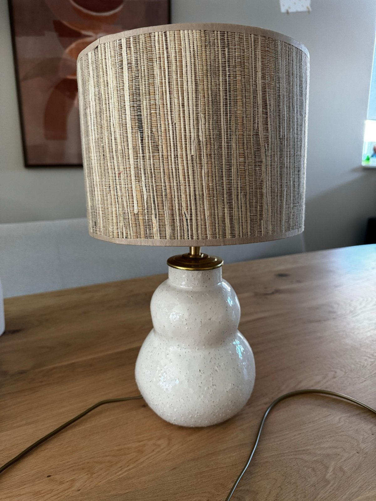 Madame Garage Tafellamp met Coco naturel lampenkap, Overige merken, Natuurlijk materiaal, E27 (groot), Met kap