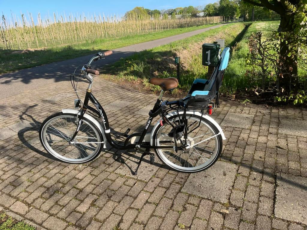 Opal Damesfiets met kinderzitje, Fietsen en Brommers, Fietsen | Dames | Damesfietsen, Gebruikt, Overige merken, (Extra) lage instap