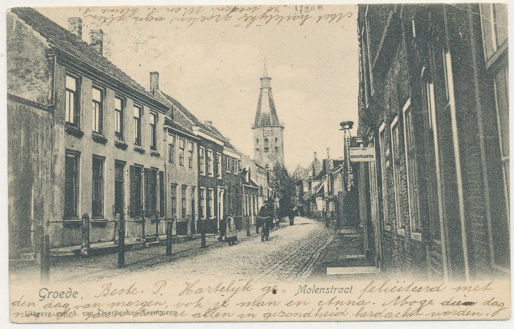 Groede - Molenstraat 1910, Ophalen of Verzenden, Voor 1920, Gelopen, Zeeland