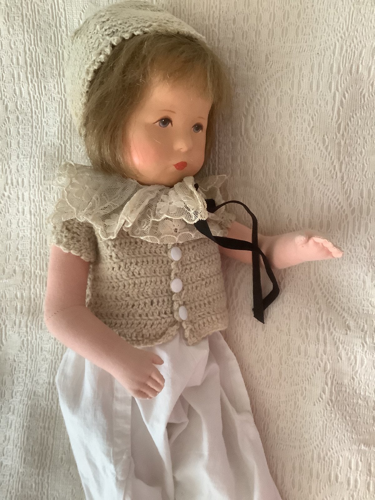 Antieke Kathe Kruse Traumerchen 47 cm. 3 naden, Ophalen of Verzenden, Zo goed als nieuw, Pop