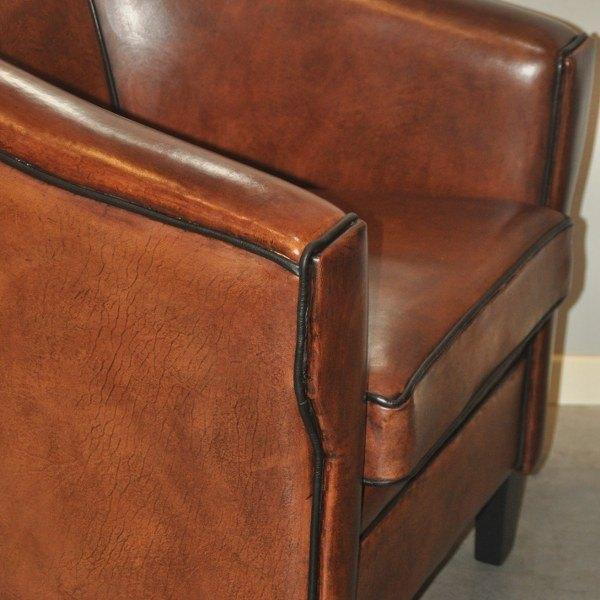 Nieuwe schapenleren fauteuil Lounge Atelier, Nieuw, Ophalen of Verzenden, 50 tot 75 cm, Leer