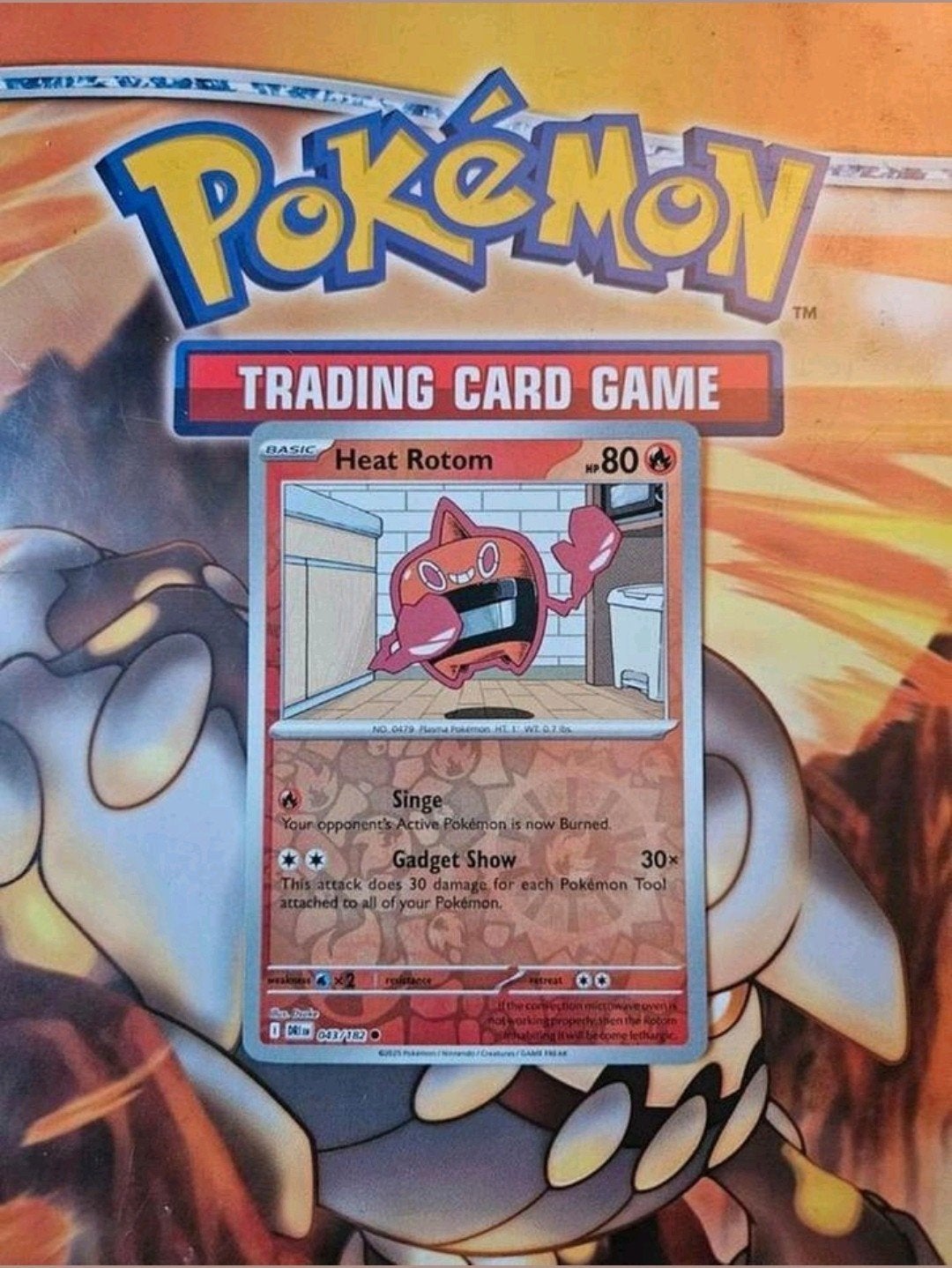 Heat rotom 043/182 Destined rivals pokemon reverse holo nm-m, Ophalen of Verzenden, Zo goed als nieuw, Losse kaart, Foil