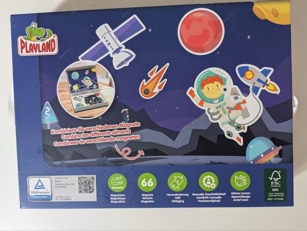 Speelset met magnetische figuren - ruimte, Kinderen en Baby's, Speelgoed | Overig, Ophalen of Verzenden, Zo goed als nieuw, Jongen of Meisje