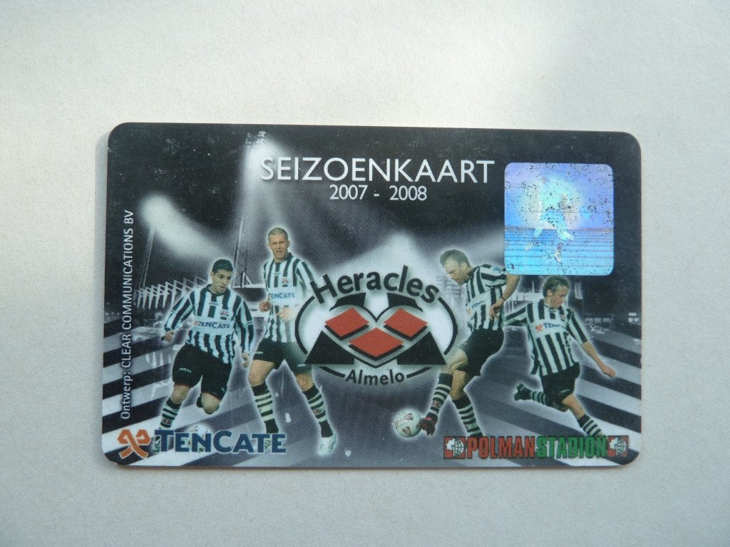 Seizoenkaart. Heracles.  2007/2008. Lichtblauwe achterkant, Verzamelen, Ophalen of Verzenden, Zo goed als nieuw, Overige binnenlandse clubs