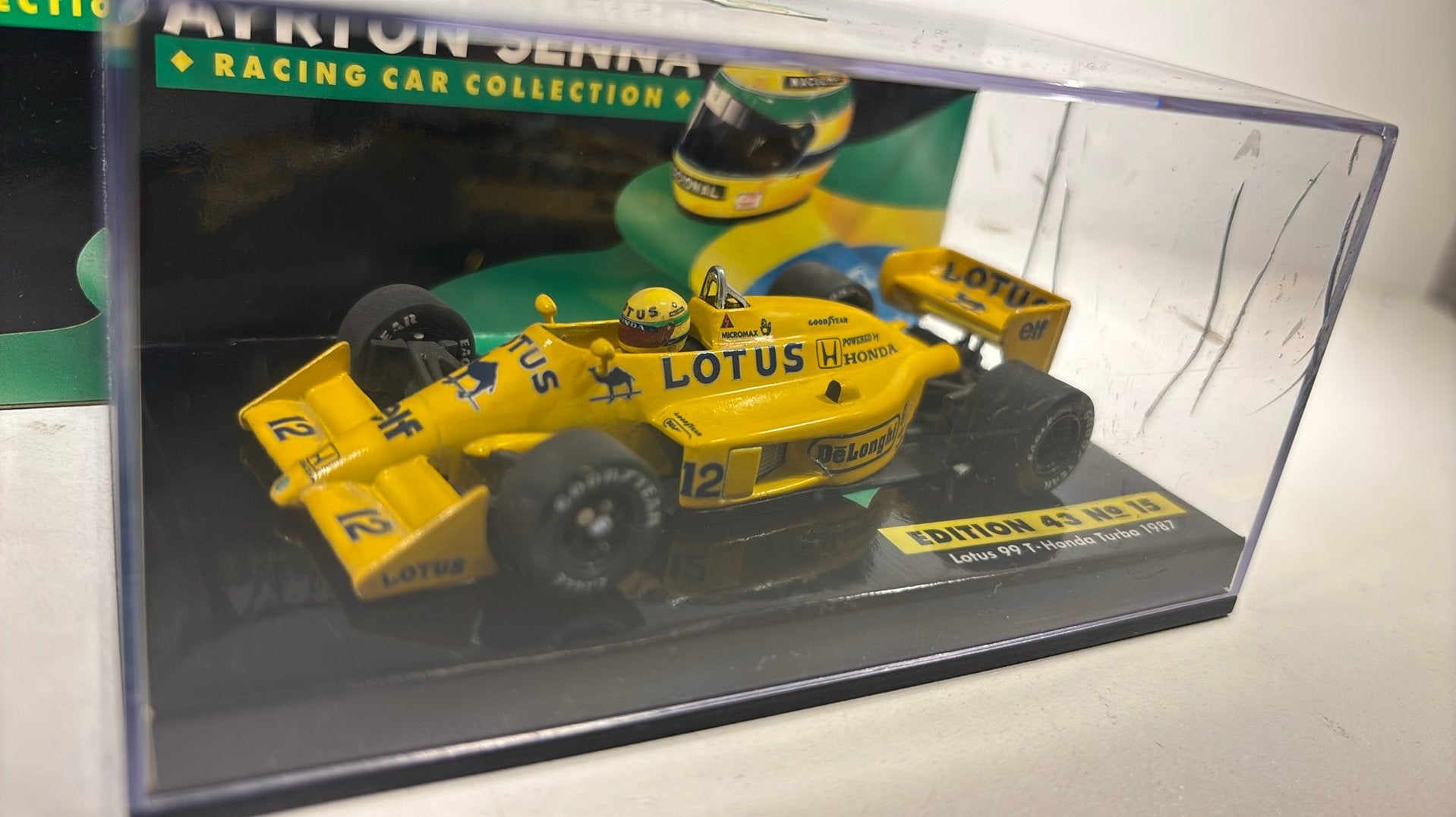 F1 lotus 99t honda turbo 1987 ayron senna minichamps 1.43, Hobby en Vrije tijd, Modelauto's | 1:43, Auto, Ophalen of Verzenden