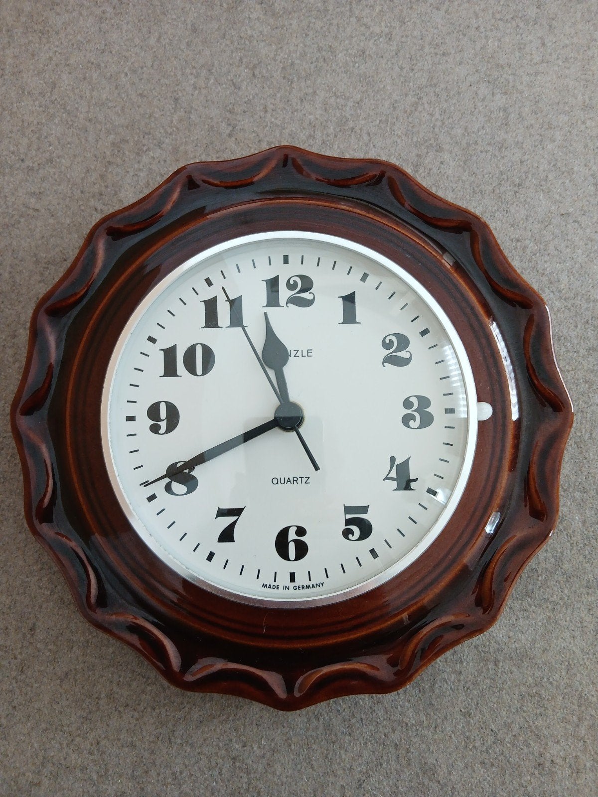 Kienzle vintage keramische wandklok met DCF uurwerk, Ophalen of Verzenden