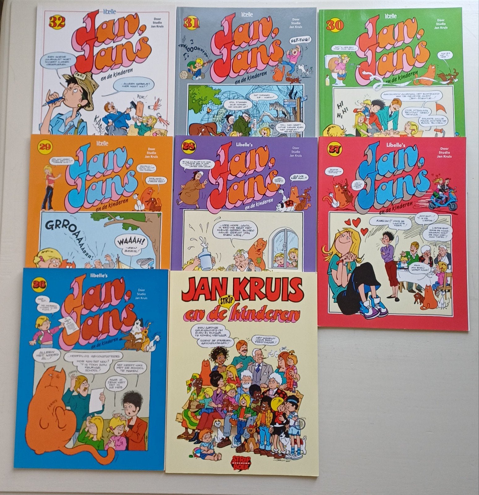 Jan Jans en de kinderen (26-32) + Stripboekgeschenkdagen, Boeken, Stripboeken, Meerdere stripboeken, Ophalen of Verzenden, Gelezen