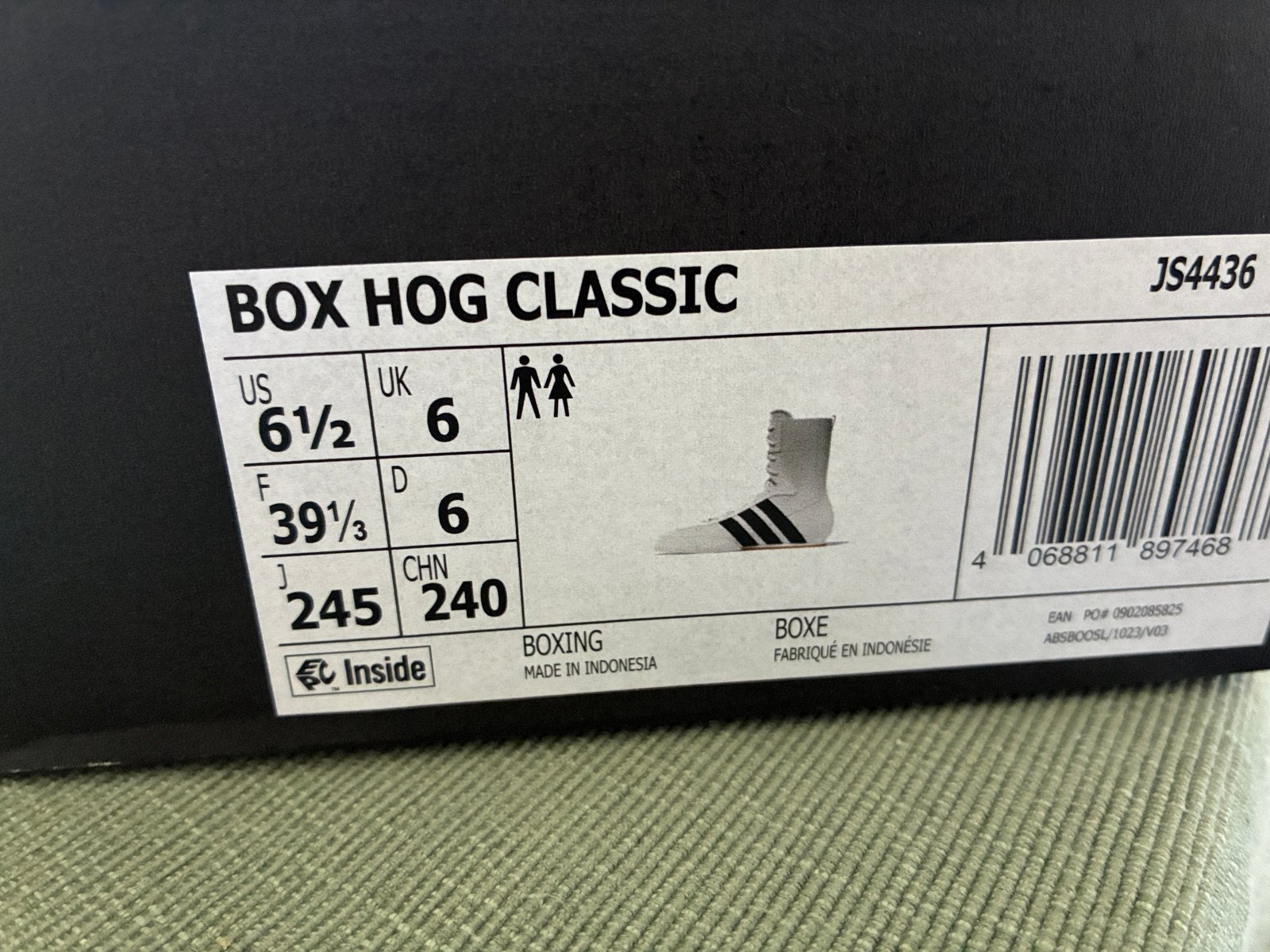 adidas box hog  wit maat 39,5 te groot gekocht, Ophalen of Verzenden, Nieuw, Boksschoenen