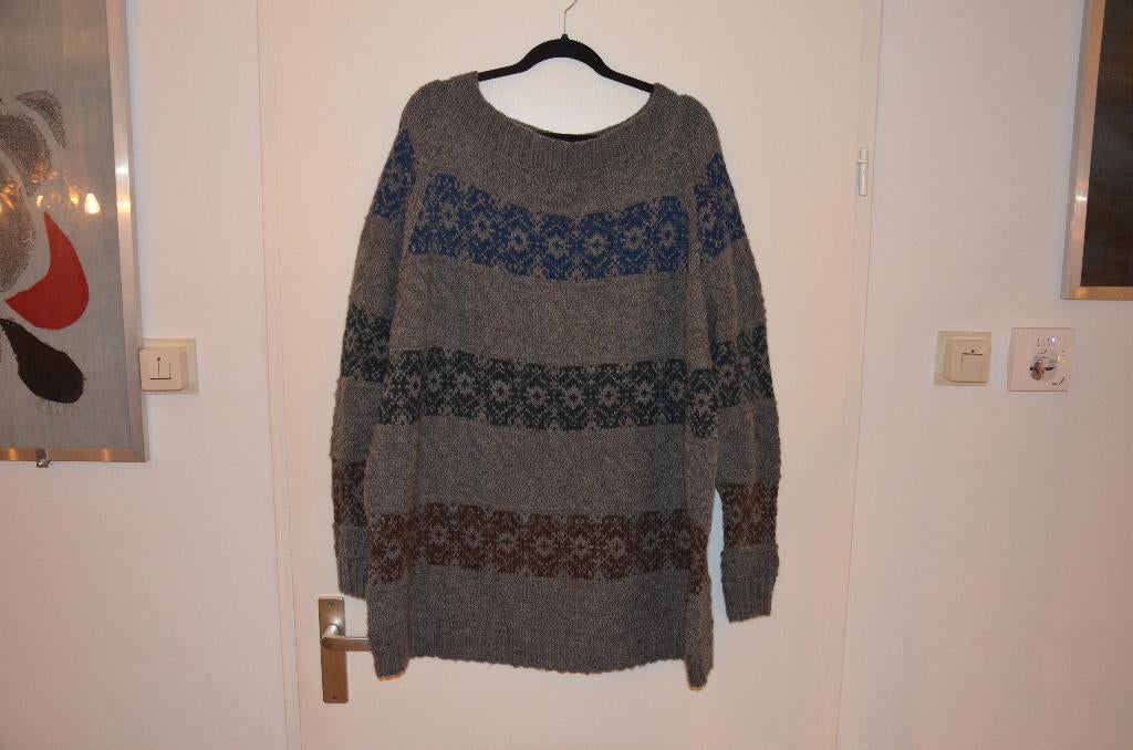 zgan handgebreide wollen trui met ijslandse motieven mt XXL, Overige kleuren, Maat 46/48 (XL) of groter, Ophalen of Verzenden