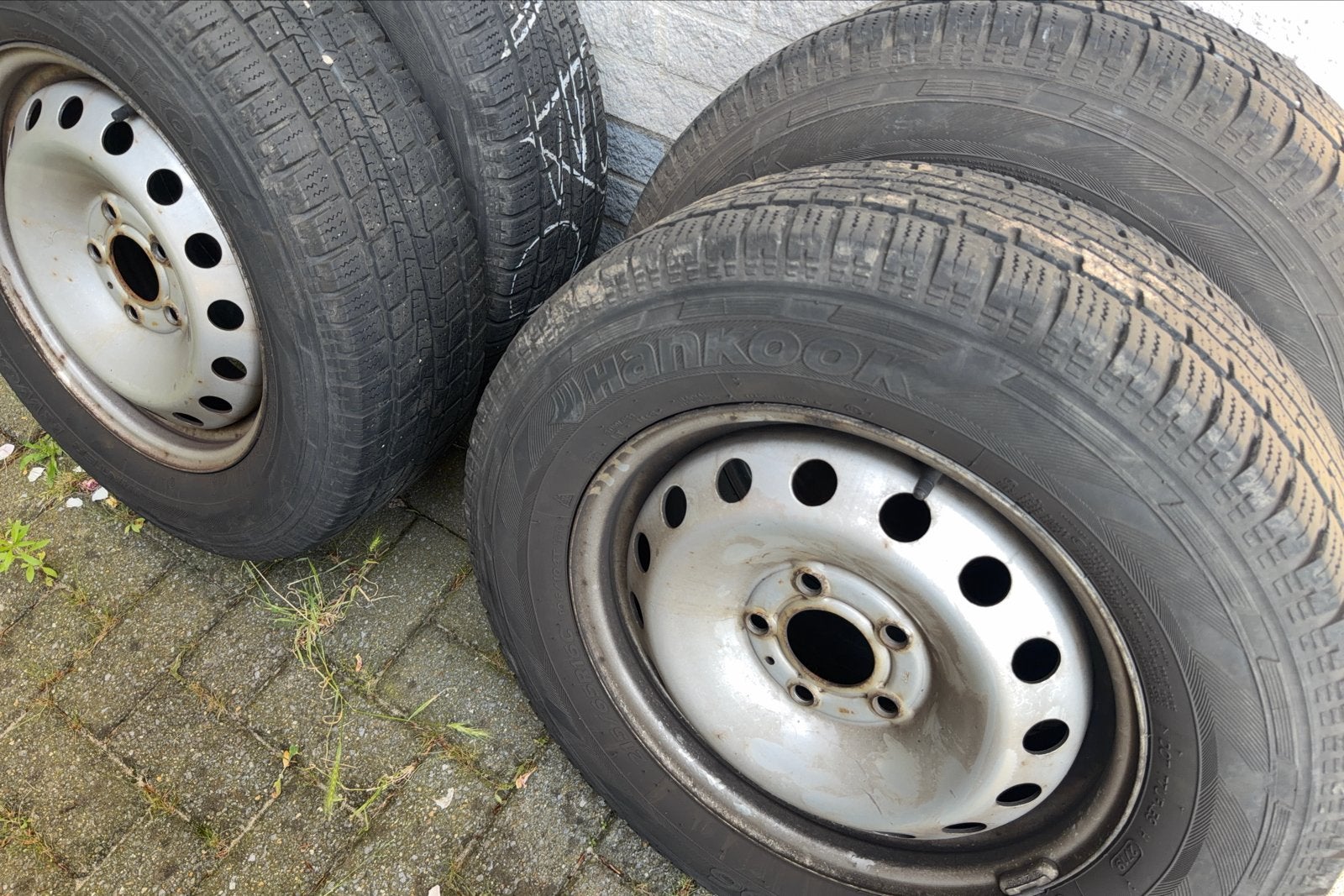 Winterbanden met velgen - Hankook 215/65R16C, Ophalen, 16 inch, Banden en Velgen, Winterbanden
