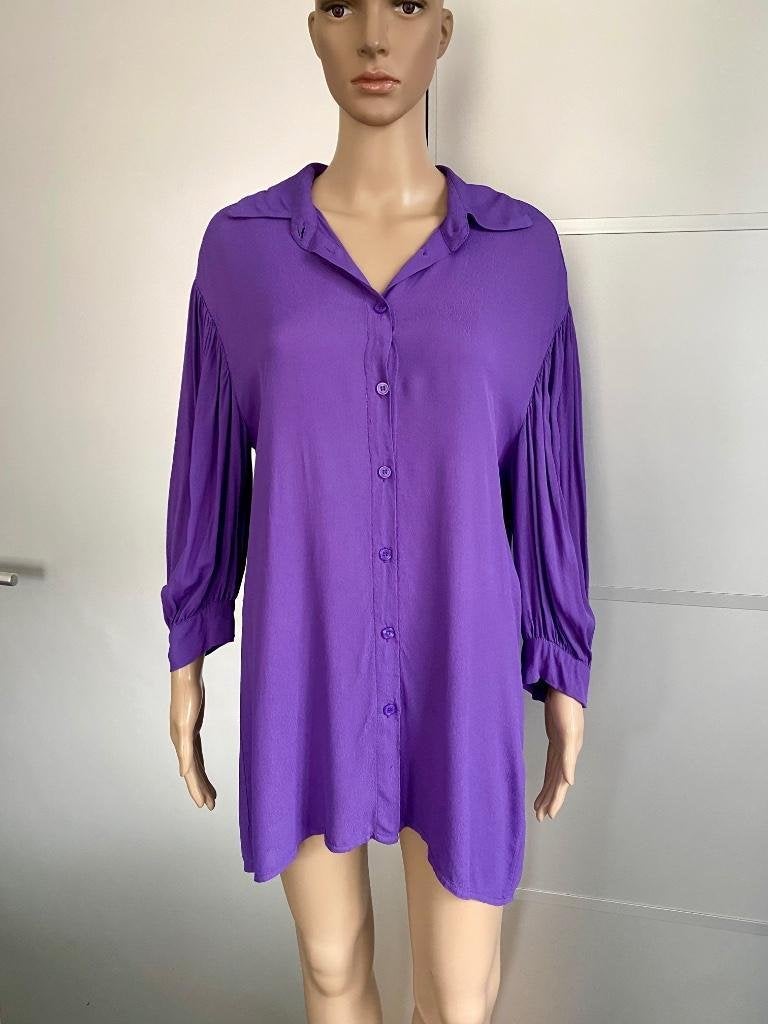 J451 Lange blouse maat M=38/40 top paars, Maat 38/40 (M), Paars, Ophalen of Verzenden, Zo goed als nieuw