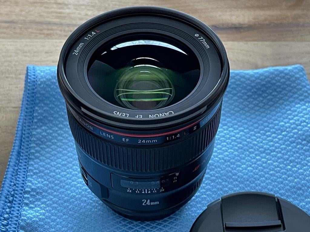 Canon EF 24mm f1.4 L II groothoek wide angle lens, Ophalen of Verzenden, Zo goed als nieuw, Groothoeklens