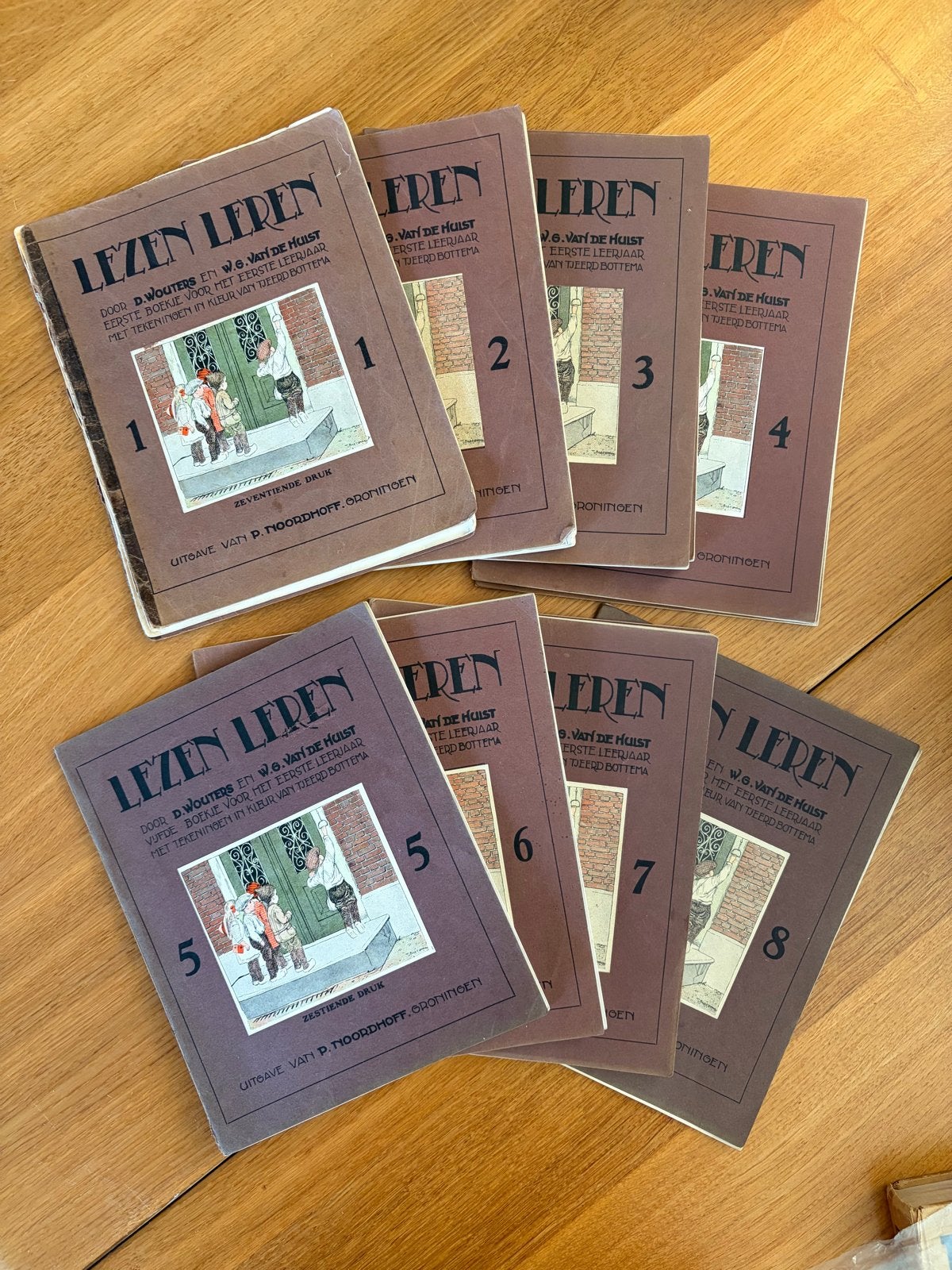 Lezen Leren - Complete set van 8 boekjes (vintage), Antiek en Kunst, Ophalen of Verzenden
