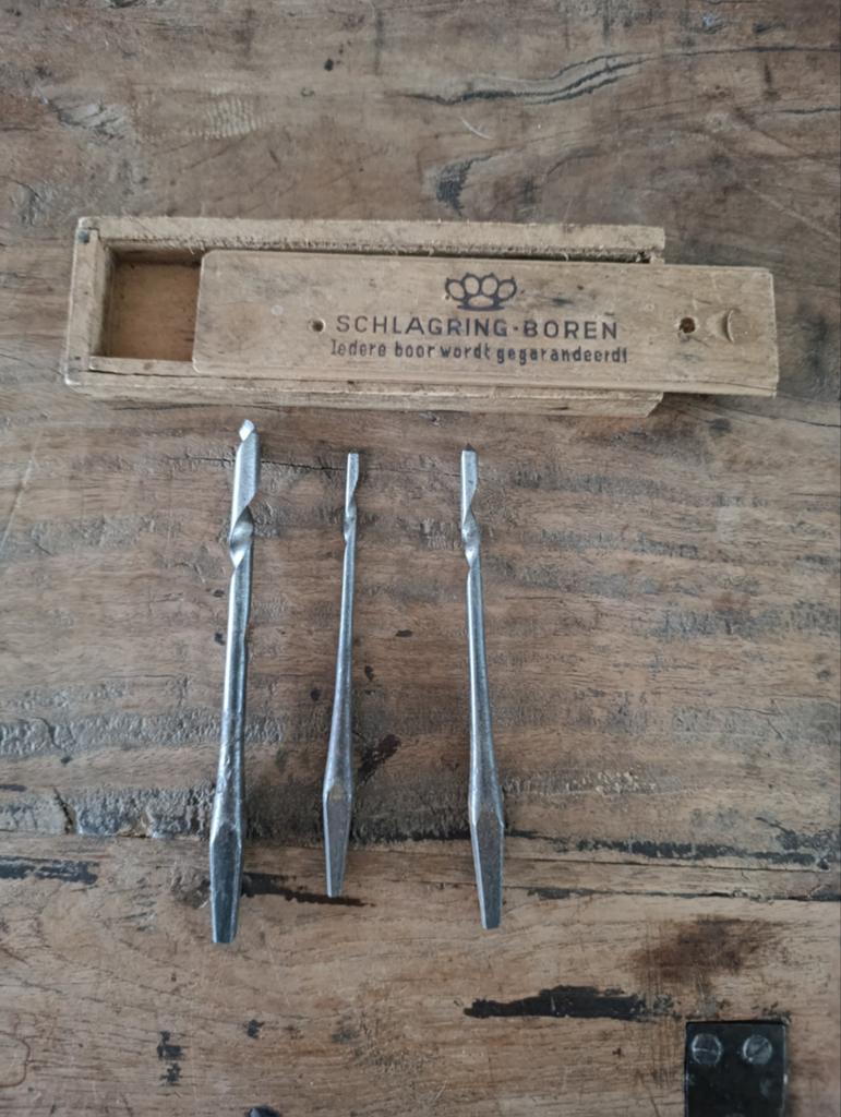 Vintage Schlagring-Boren borenset met houten kistje, Antiek en Kunst, Ophalen of Verzenden