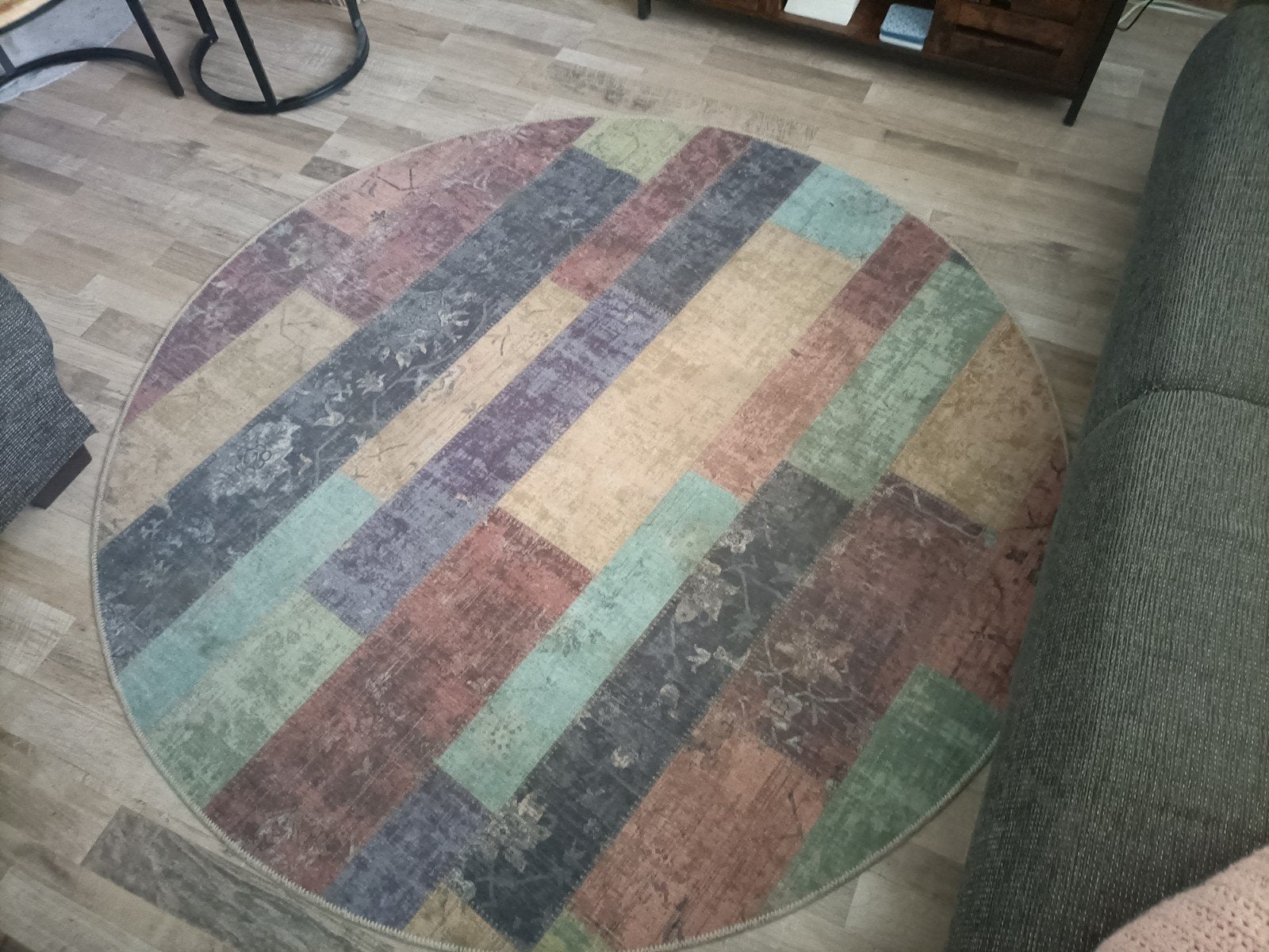 Mooi rond vloerkleed, doorsnee 160 cm, Ophalen, Paars, 150 tot 200 cm, Rond