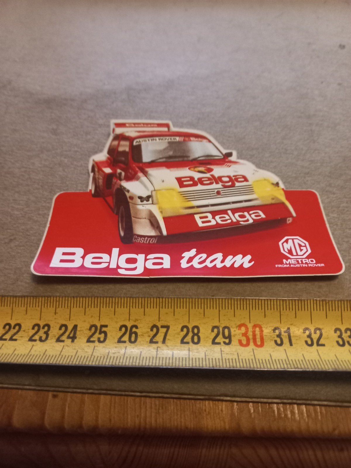 Vintage Belga Team Austin Rover Metro 6R4 Sticker, Ophalen of Verzenden, Zo goed als nieuw