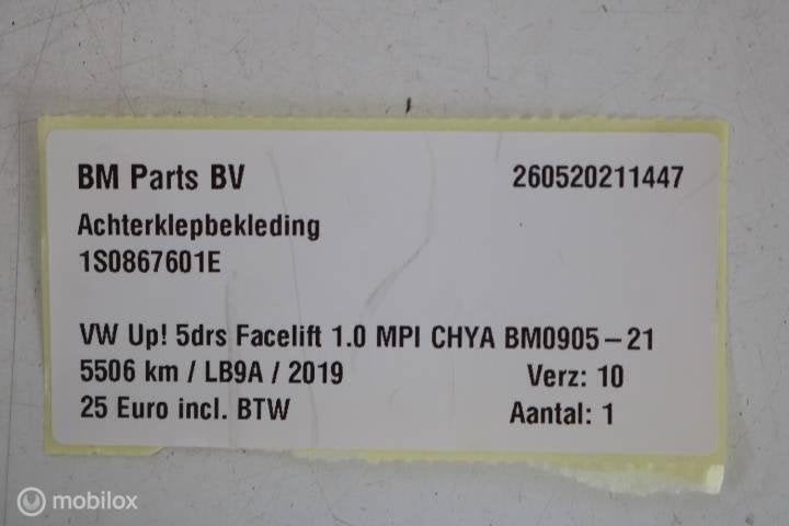 Foto 7 van Achterklepbekleding VW Up! FL 1S0867601E