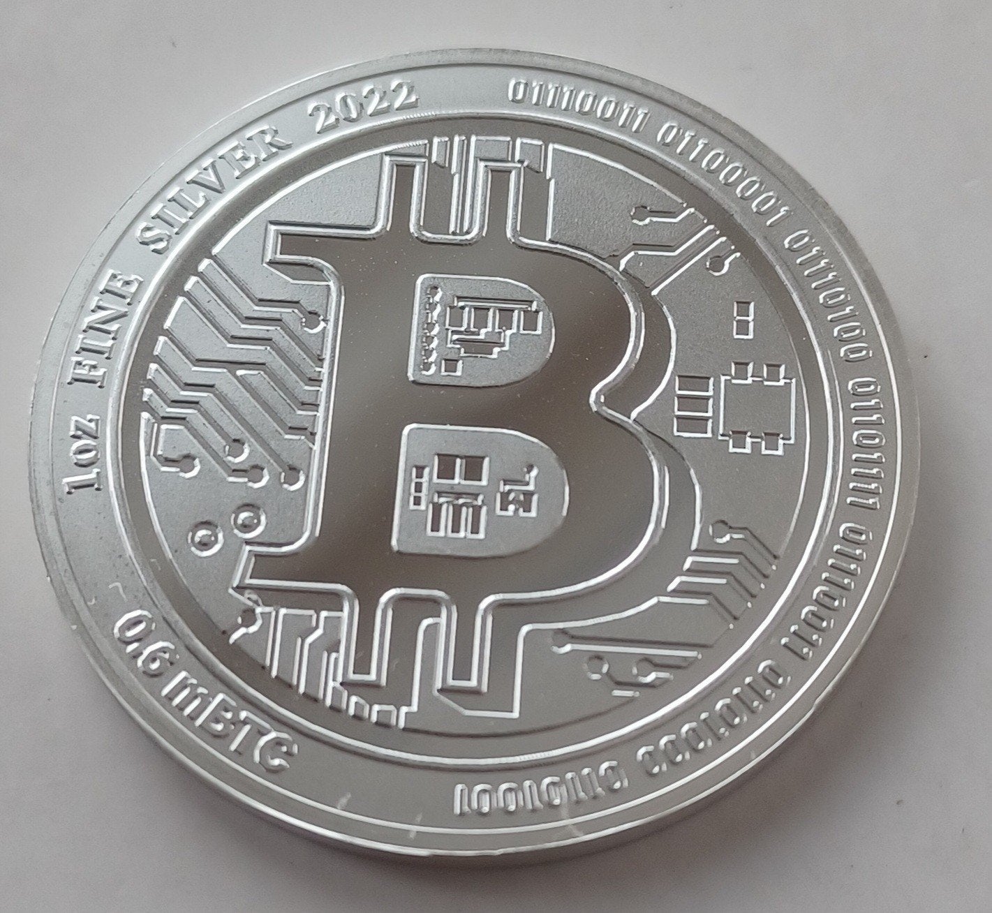 Zilveren bitcoin 1 ounce, Ophalen of Verzenden, Zilver