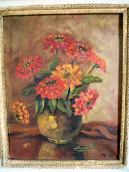 Boeket gemengde Bos Bloemen denk aquarel, Antiek en Kunst, Kunst | Schilderijen | Klassiek, Ophalen of Verzenden