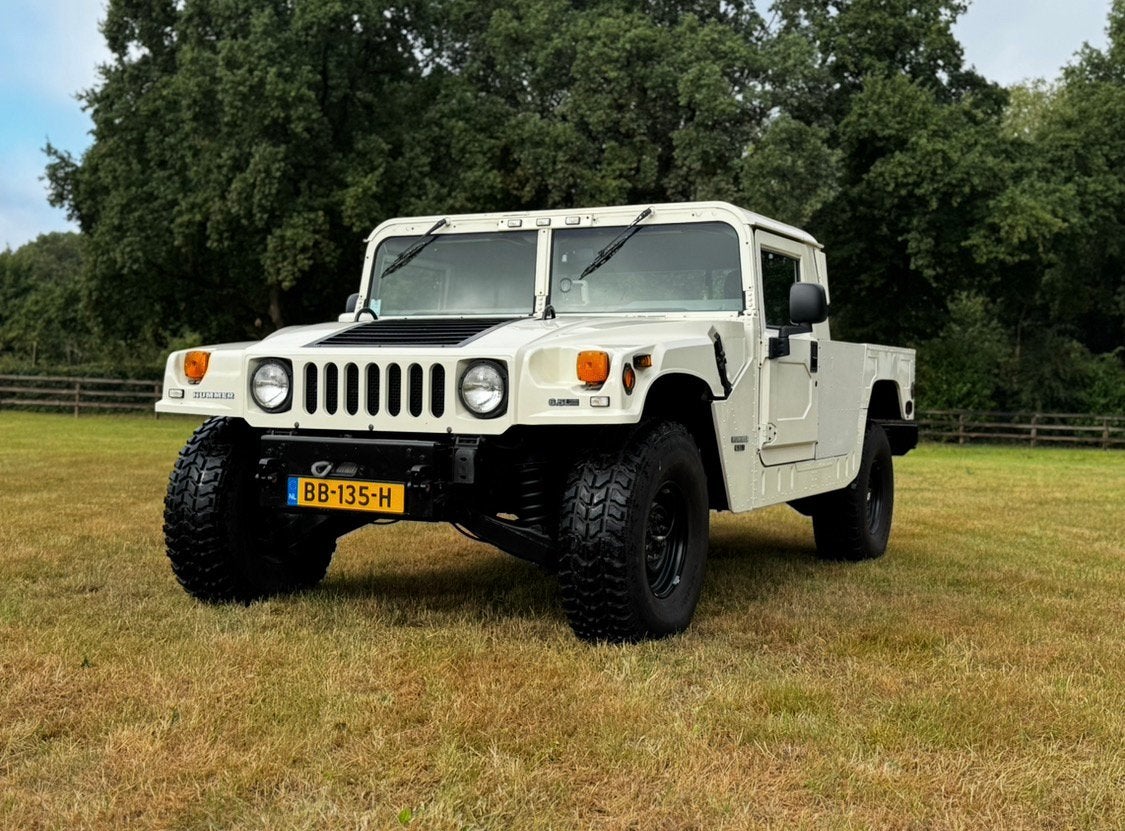 Hummer H1 in originele nieuwstaat met maar 2500 km, Auto's, Hummer, Automaat, Leder en Stof, Wit, Diesel
