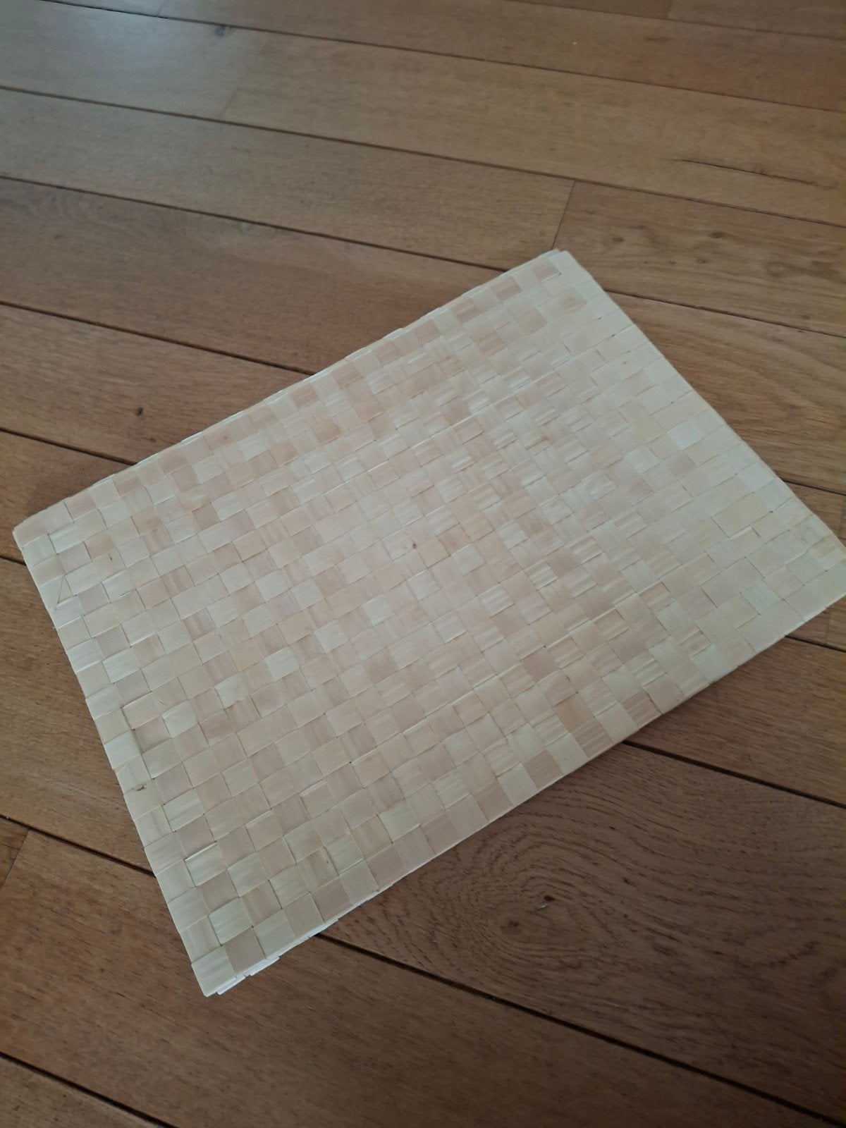 4 gevlochten placemats, Ophalen of Verzenden, Zo goed als nieuw, Natuurlijk materiaal, Beige