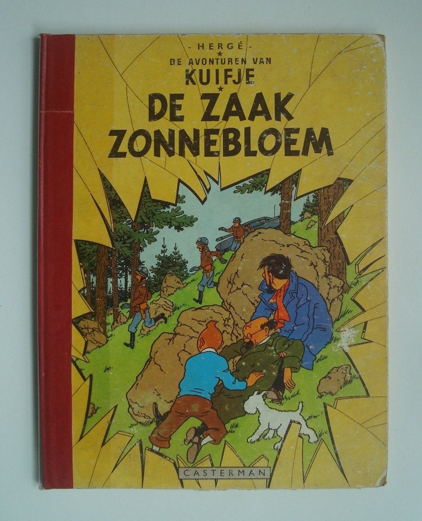 Kuifje - De zaak Zonnebloem, 1e druk uit 1956, Boeken, Eén stripboek, Ophalen, Gelezen
