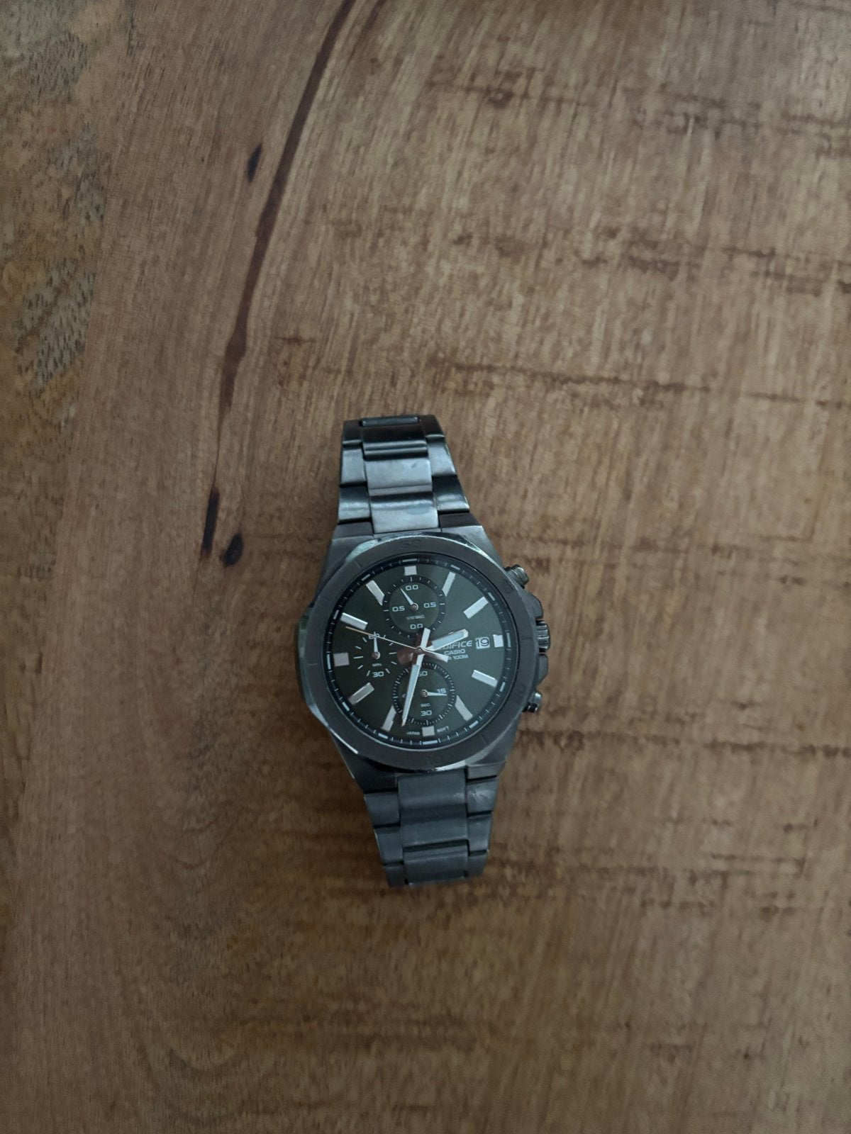 Casio Edifice Herenhorloge - Zwart Staal, Casio, Gebruikt, Staal, Polshorloge