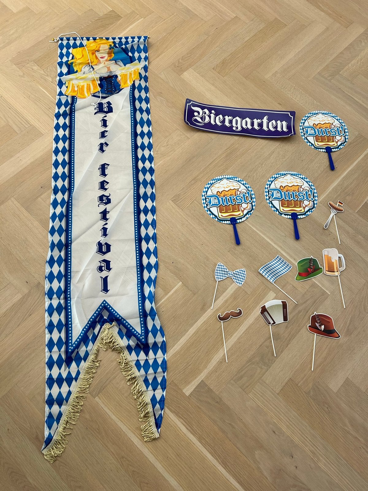 Oktoberfest Decoratie Set: Bierfestival Banner & Props, Ophalen of Verzenden, Gebruikt, Versiering, Overige