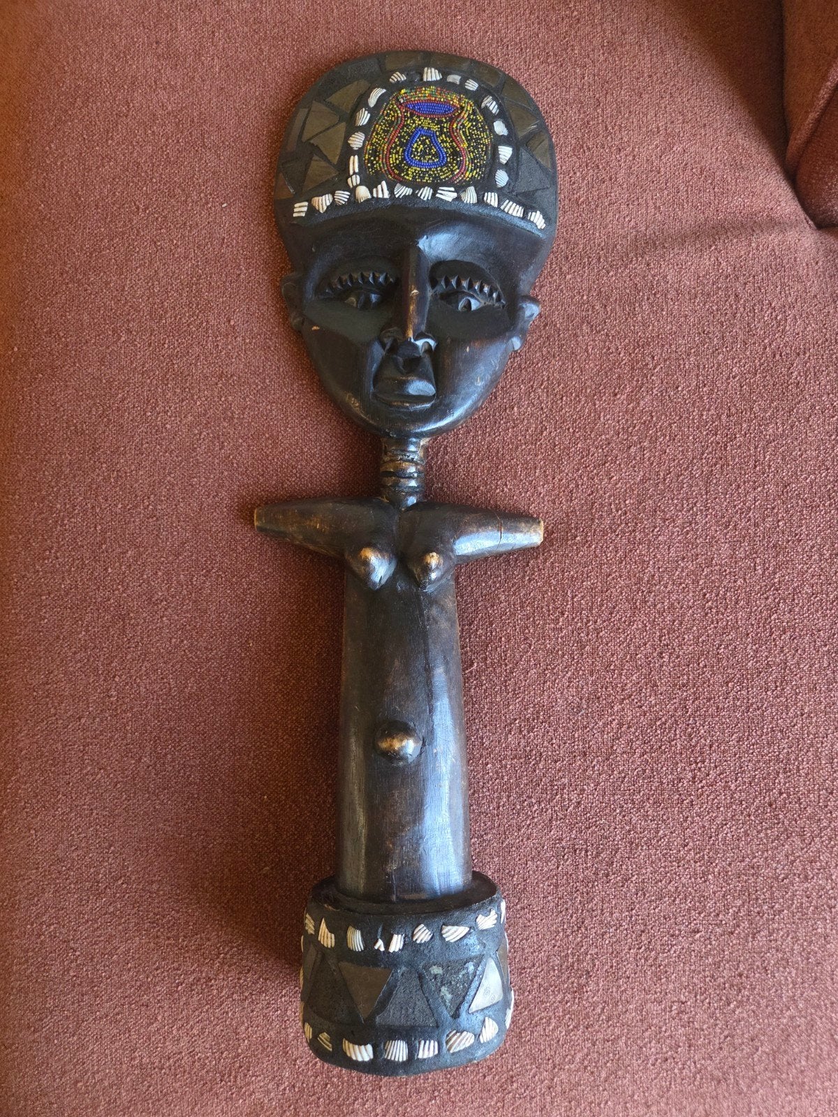 Afrikaans houten beeld - 55 cm hoog, Antiek en Kunst, Hout, Afrika, Versierd, Ophalen of Verzenden
