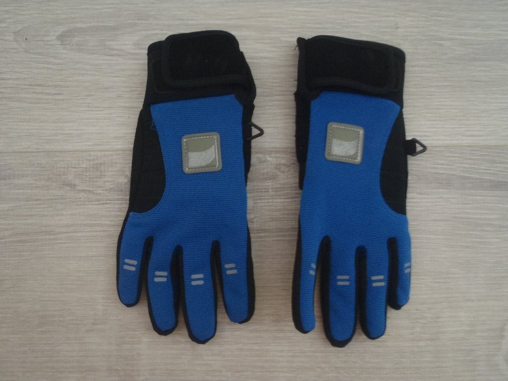 Blauwe en zwarte handschoenen met reflecterende details, Gebruikt, Onbekend, Dames, Overige maten