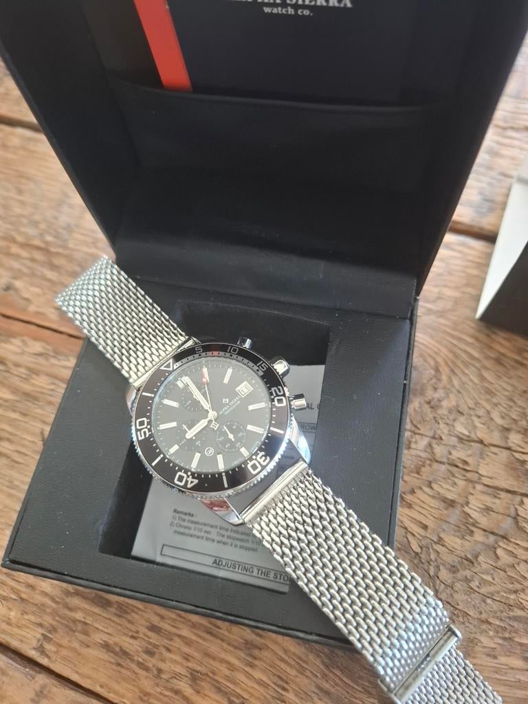 Alpha sierra navigator BSM01 herenhorloge, Sieraden, Tassen en Uiterlijk, Horloges | Heren, Overige merken, Staal, Staal, Polshorloge