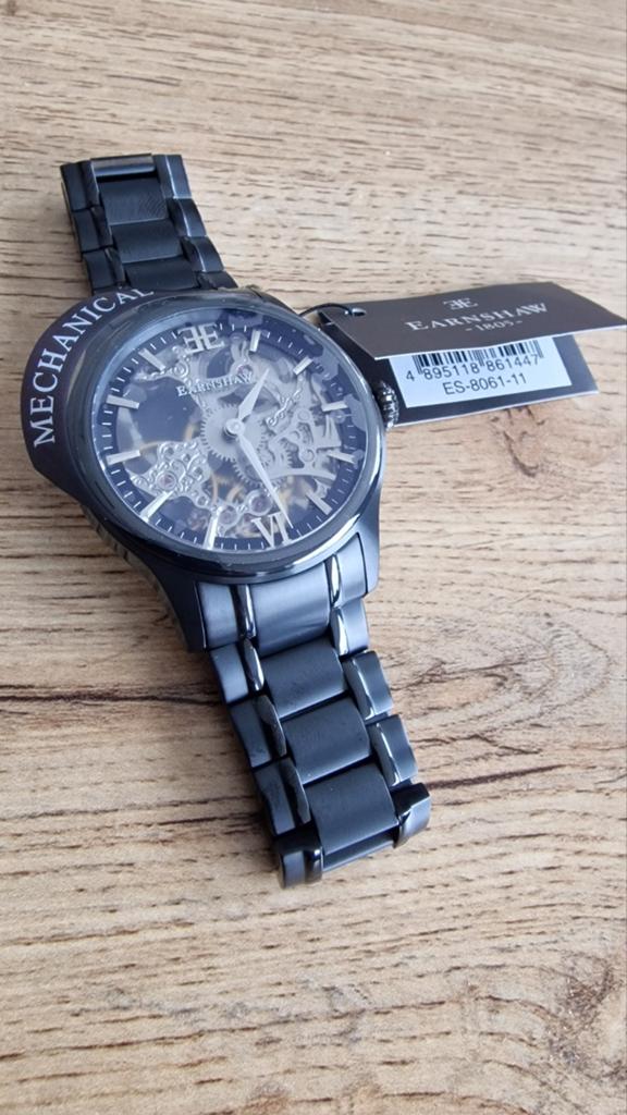 Thomas Earnshaw Horloge ES-8061-11 - Mechanisch Zwart, Sieraden, Tassen en Uiterlijk, Horloges | Heren, Polshorloge, Nieuw, Ophalen of Verzenden