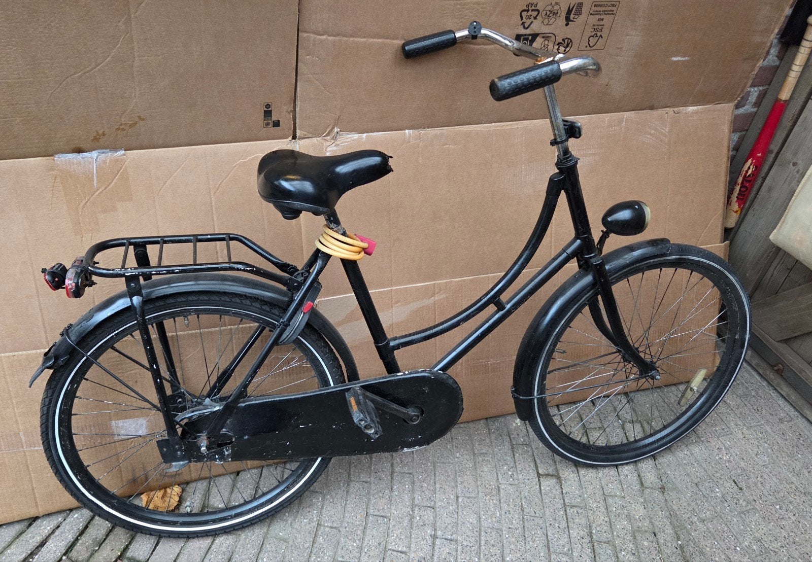 Zwarte fiets 24 inch met terugtraprem, Overige merken, Terugtraprem, Ophalen of Verzenden, 50 tot 53 cm