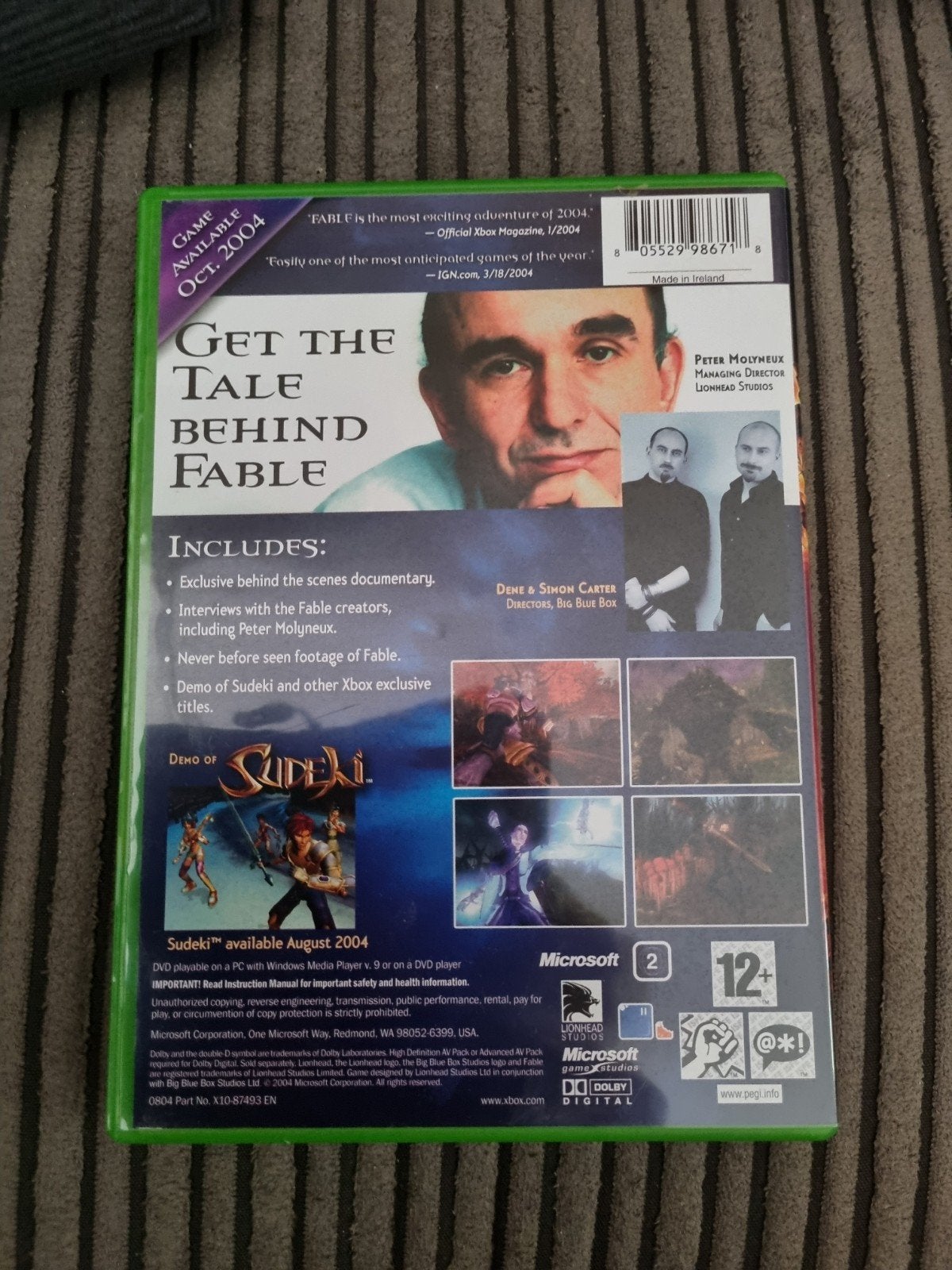 Fable Limited Edition Bonus DVD Xbox Original, Gebruikt, 1 speler, Ophalen of Verzenden, Role Playing Game (Rpg)