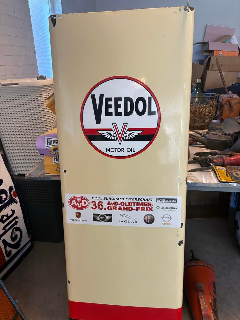 Emaille reclameplaat Veedol Motor Oil 144x55 cm, Ophalen