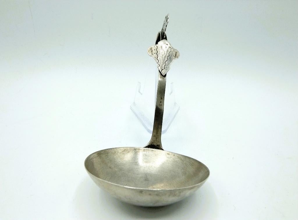 Zilveren roomlepel met konijn, Steensma, Bergum, 1923, Verzenden, Zilver