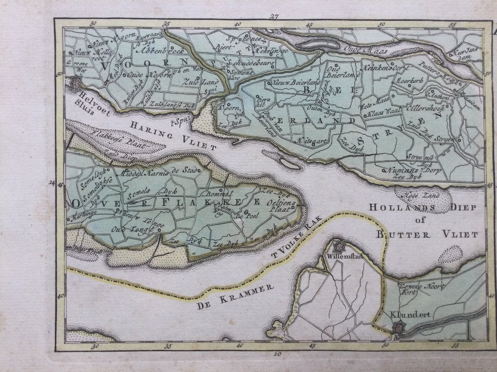 Voorne Putten en Hoeksche Waard, e.o., C en J C Sepp, 1773, Cartografie, 19 cm, Handgekleurd, 13 cm