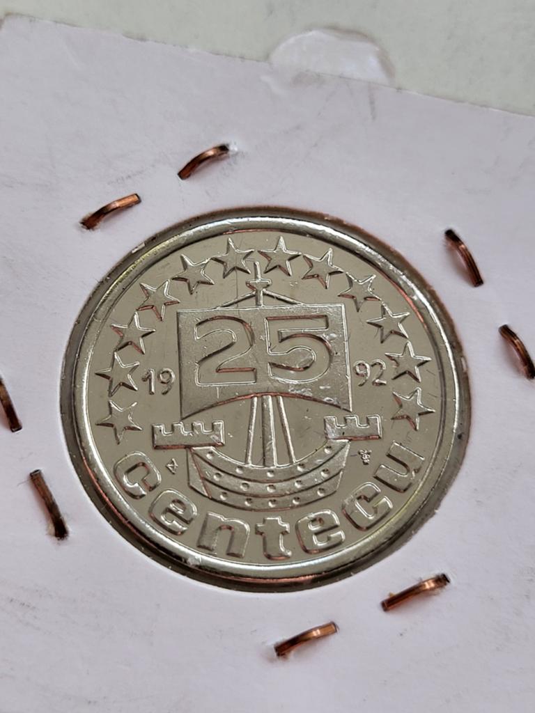 Nederland 25 centecu 1992 (Centecu), Ophalen of Verzenden