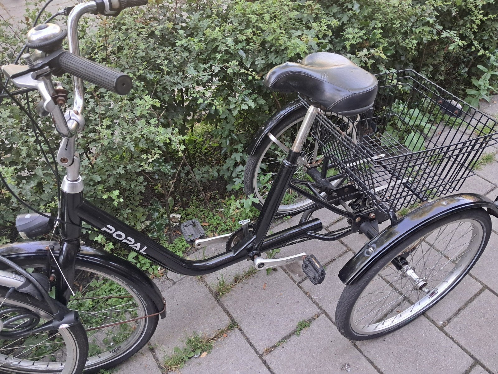Popal driewieler met mand - Zwart, Ophalen, Gebruikt, Velgrem, Popal