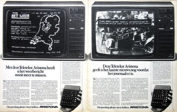 9 oude advertenties reclames Aristona 81 radio TV Teletekst, Ophalen of Verzenden, Gebruikt, Overige typen