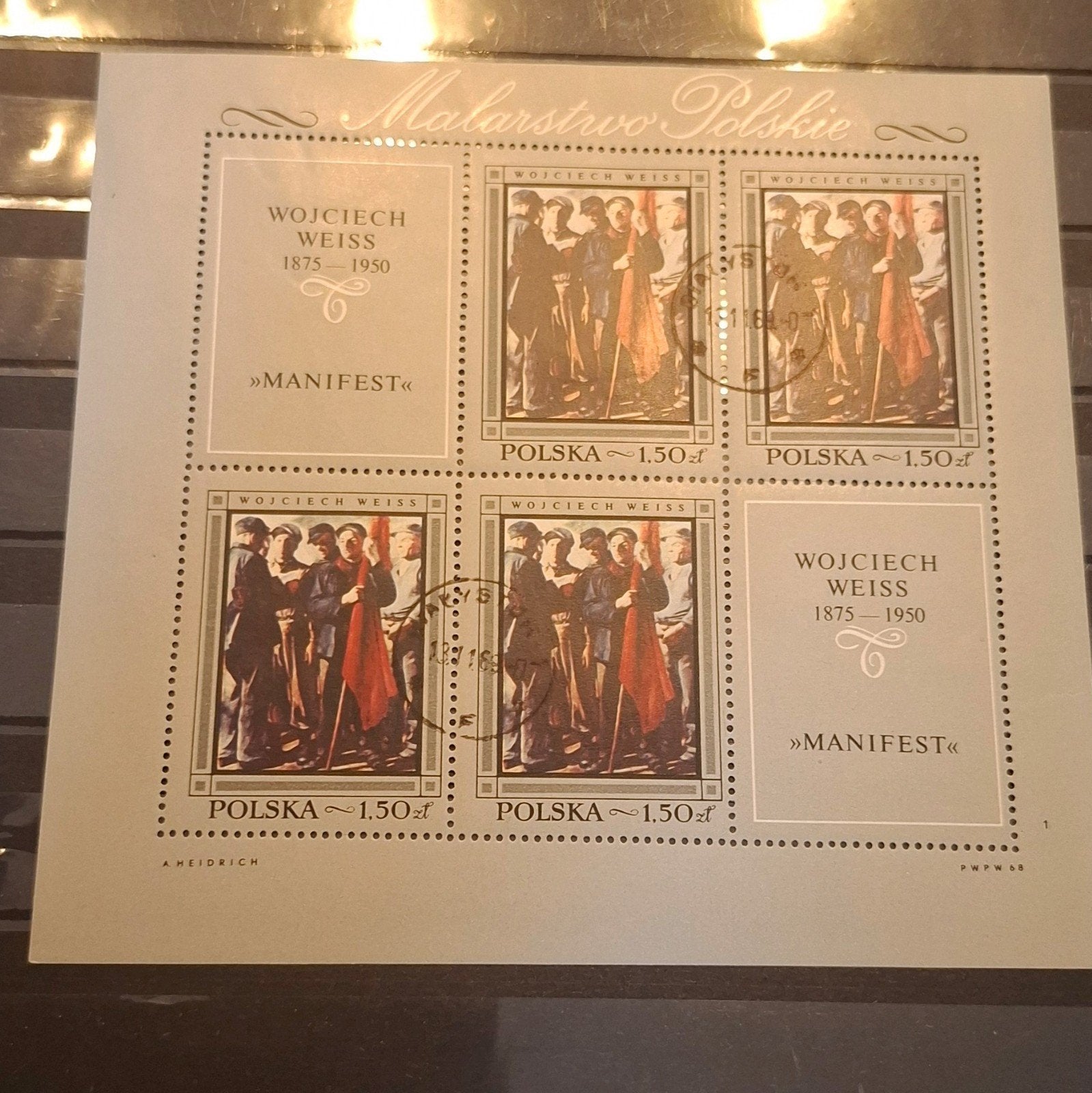 Polen  1968 4xblok  gestempeld malarstwo polskie, Ophalen of Verzenden, Gestempeld